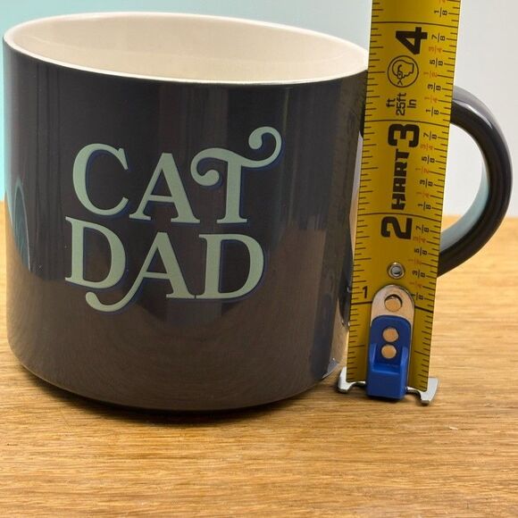 Cat Dad Stoneware Coffee Mug Charcoal Gray Parker Lane Cat Lover Gift - Picture 7 of 7
